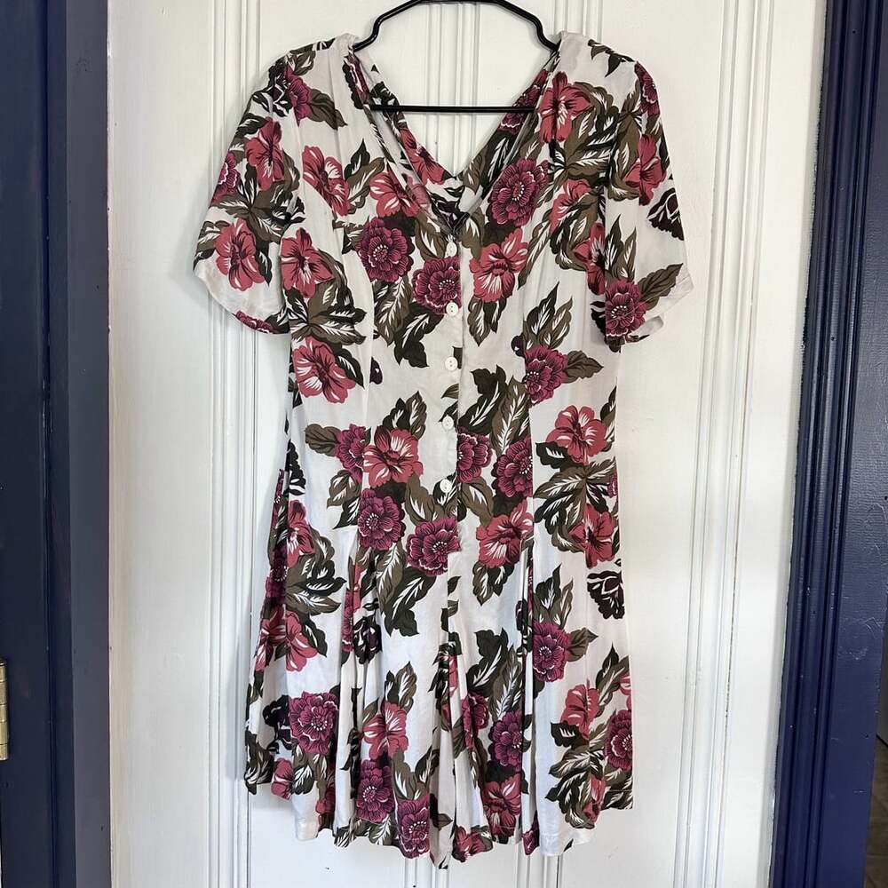 Vintage 1980s Floral Romper, Size 10